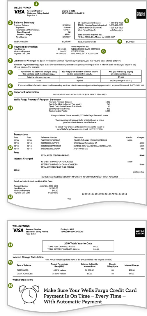 Credit Card Statement Template