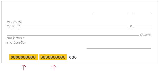 How do you read routing and account numbers on the bottom of checks?