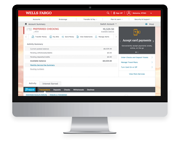 wells fargo online sign on to view accounts