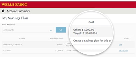 My Savings Plan Online Savings Tools Wells Fargo Online