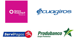 Banco Guayaquil, SERVIPAGOS (VIA PRODUBANCO), Ecuagiros (via Banco Bolivariano)