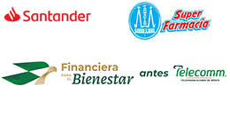 Banco Santander, Bansefi, Telecomm Telégrafos, Farmacias Guadalajara, Suburbia, Superama