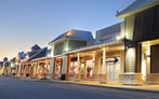 Strip mall at dusk